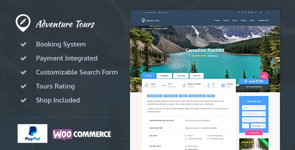 Adventure Tours – WordPress Tour/Travel Theme Free Download