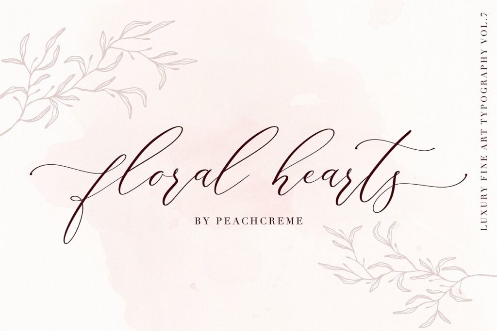Floral Hearts Luxury Script Font Free Download