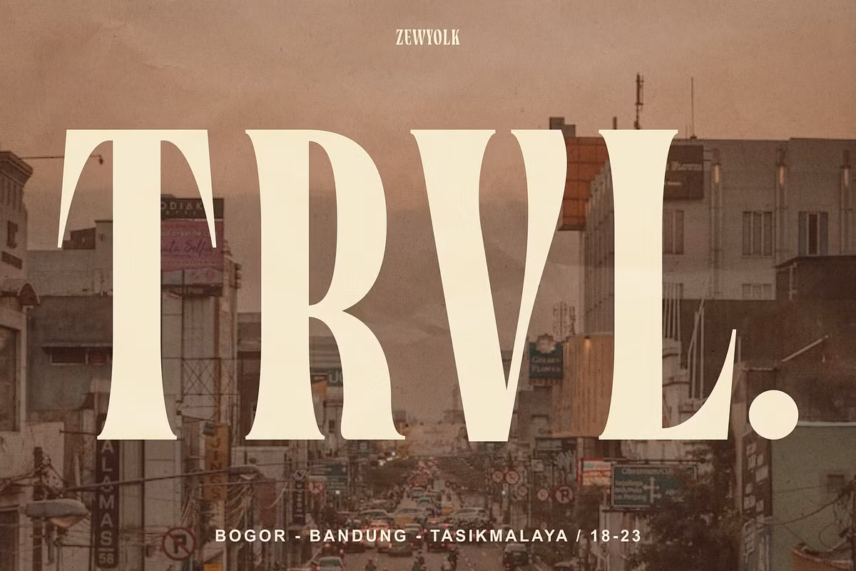 Example of bold condensed display font in use