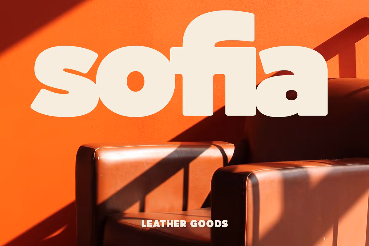 Example of Atelia font in use for design.