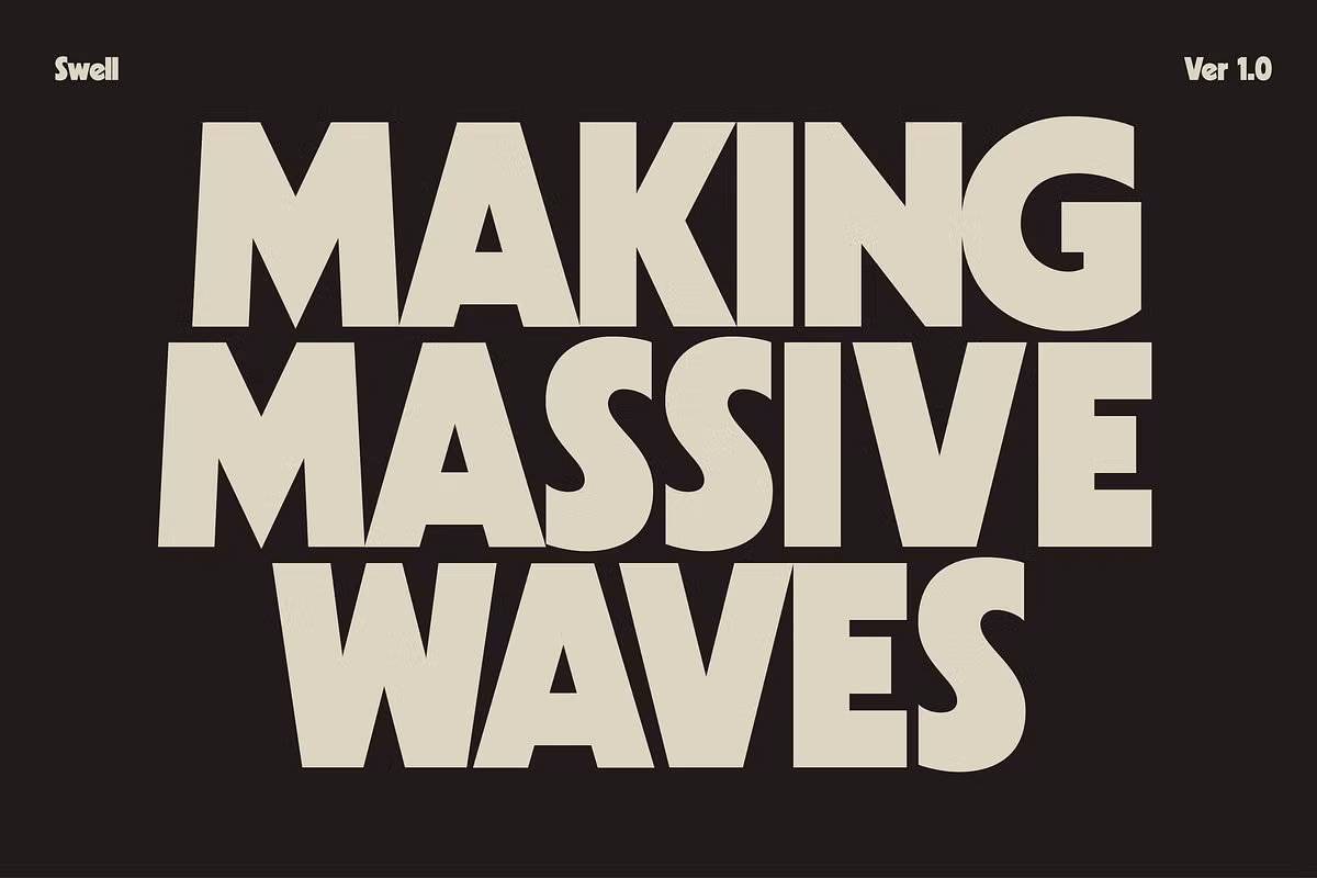 Swell font displayed on branding materials