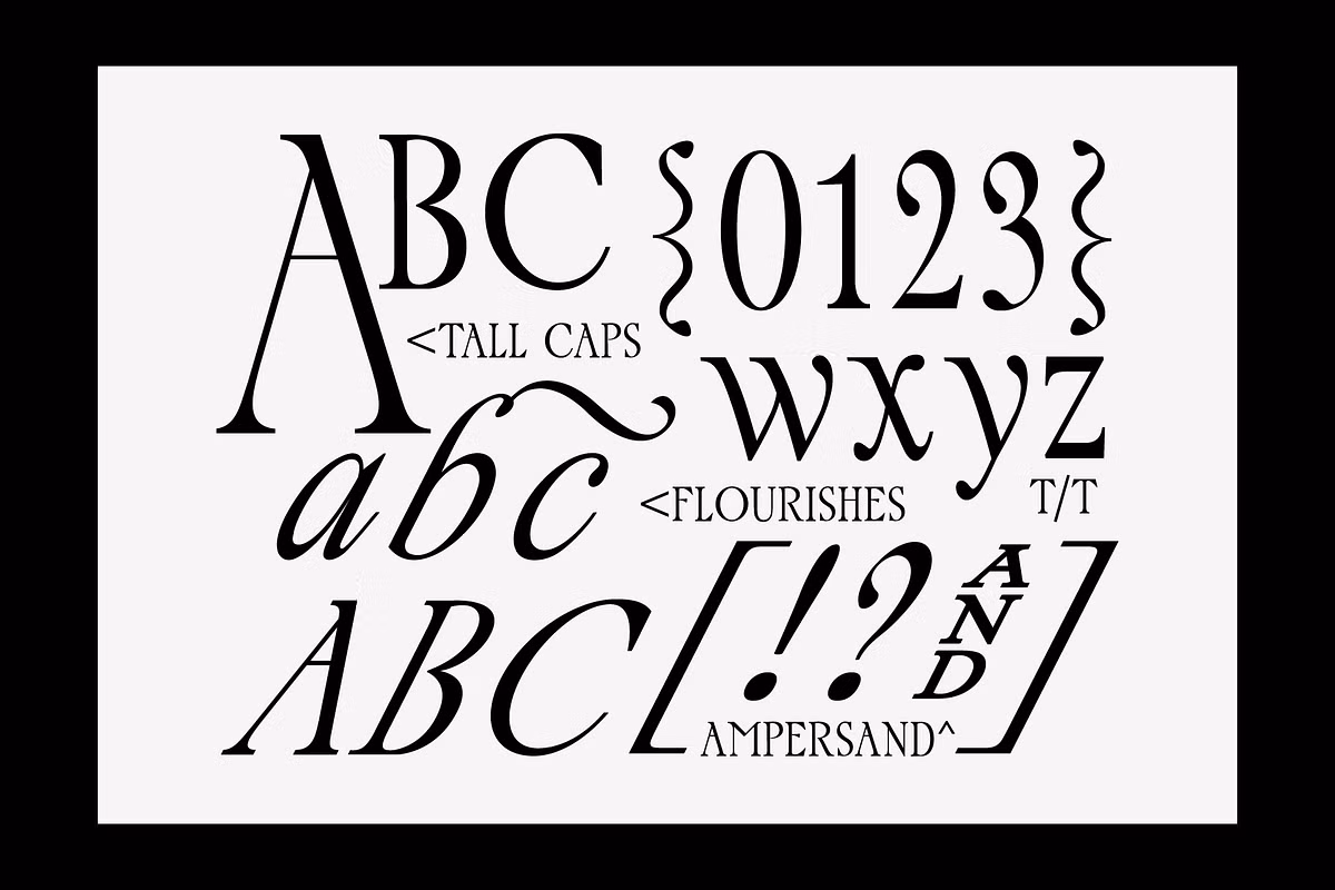 Visual examples of Palace Serif Typeface in various applications