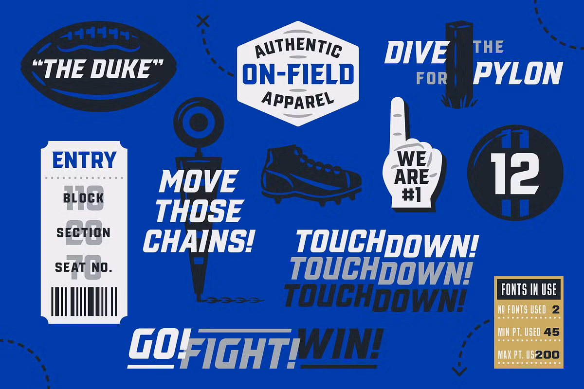 Example of VT Redzone Classic font style