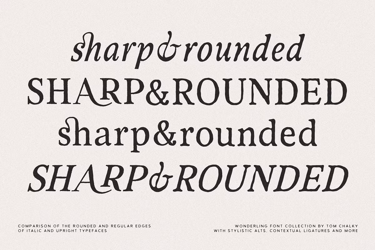 Example of ligatures in Wonderling Fonts