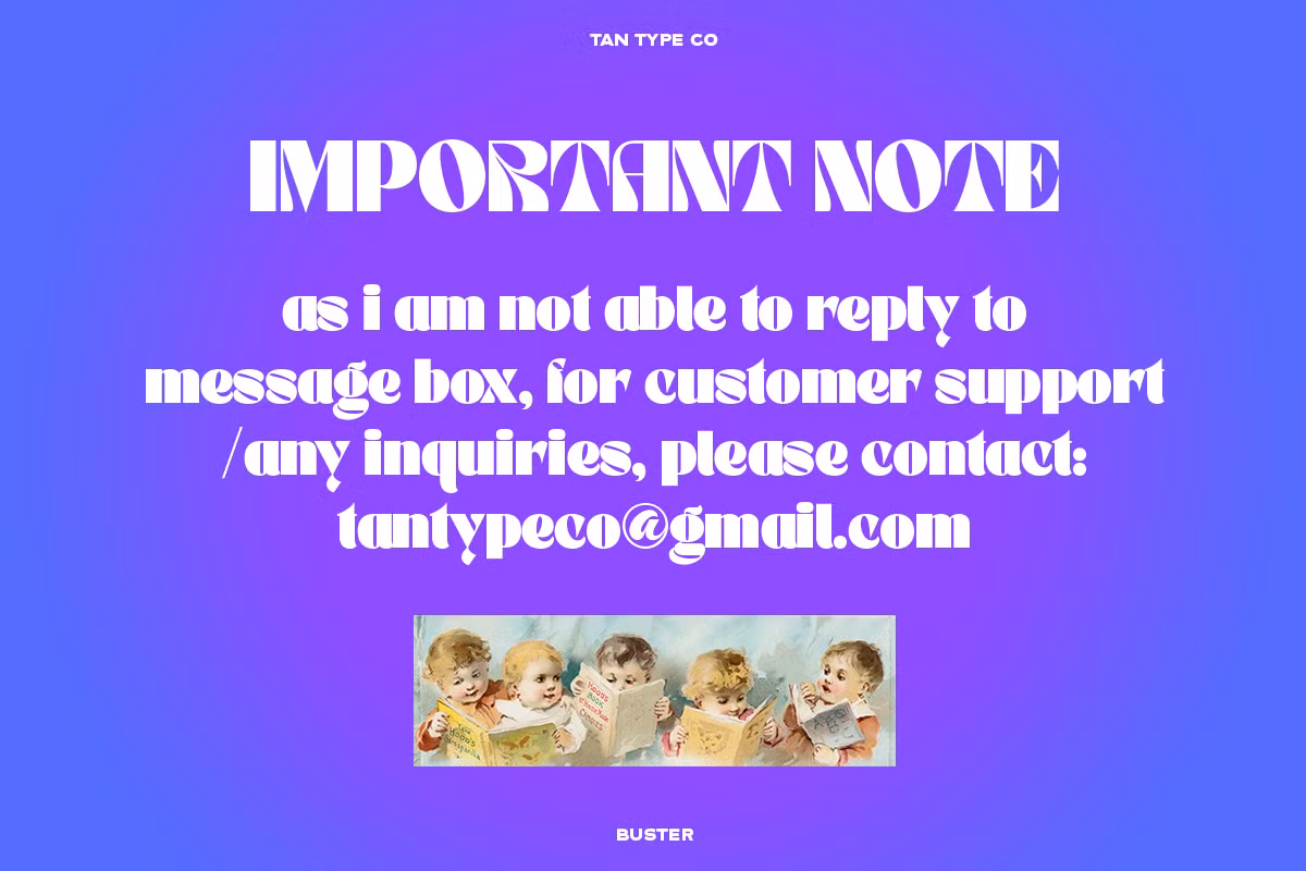 Tan-Buster typeface showcased in design projects