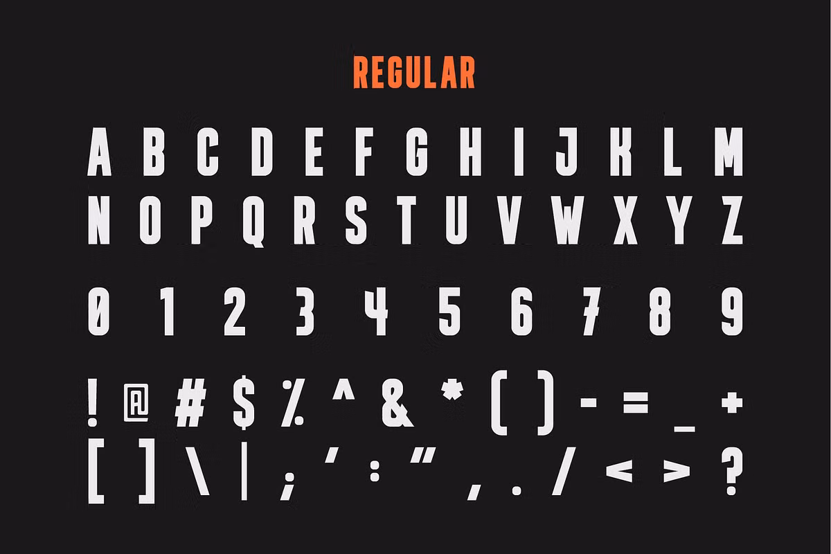 Sample of SUPR font showcasing its athletic design