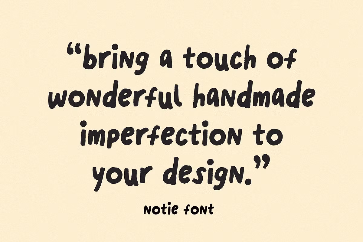 Showcase of Notie font character variations