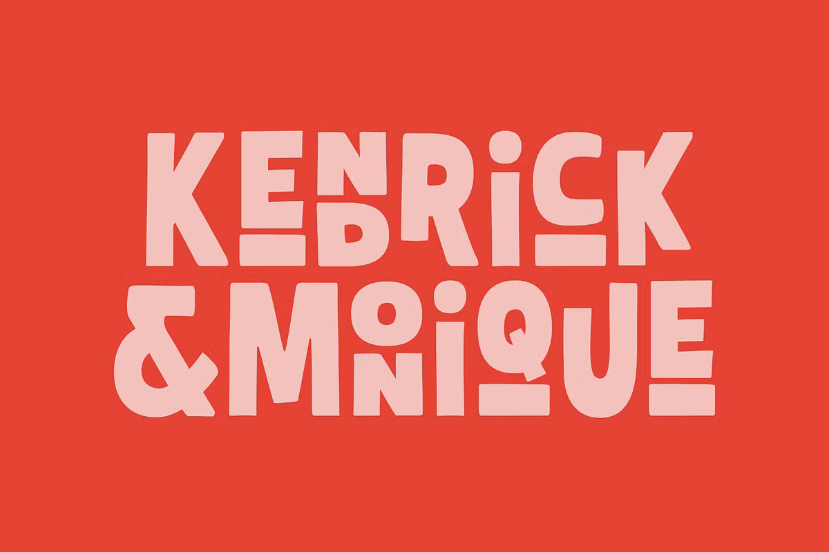 Collage of character set from Thierry Leonie font