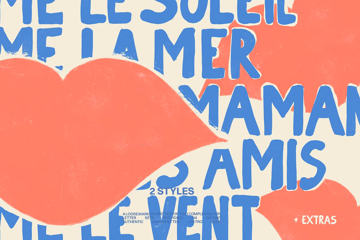 Example of the Handmade Retro Marker Font Duo