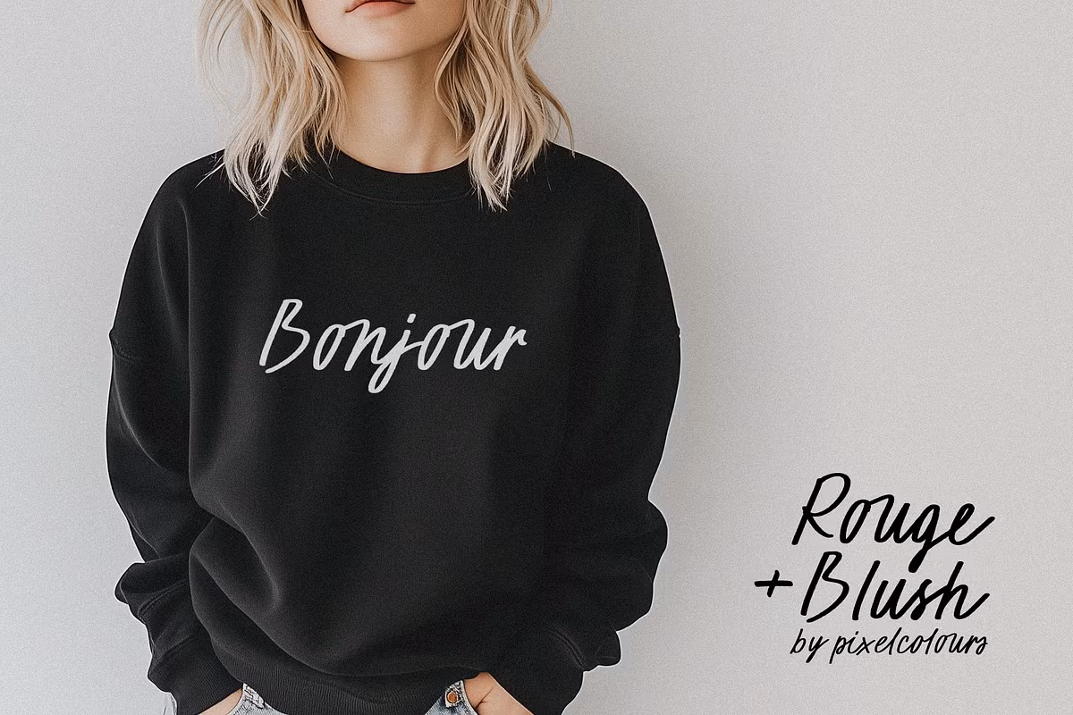 Handwritten font example of Rouge and Blush
