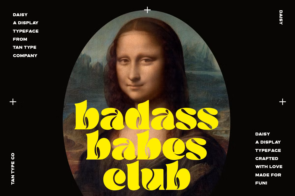 Example of TAN-DAISY font in a creative project