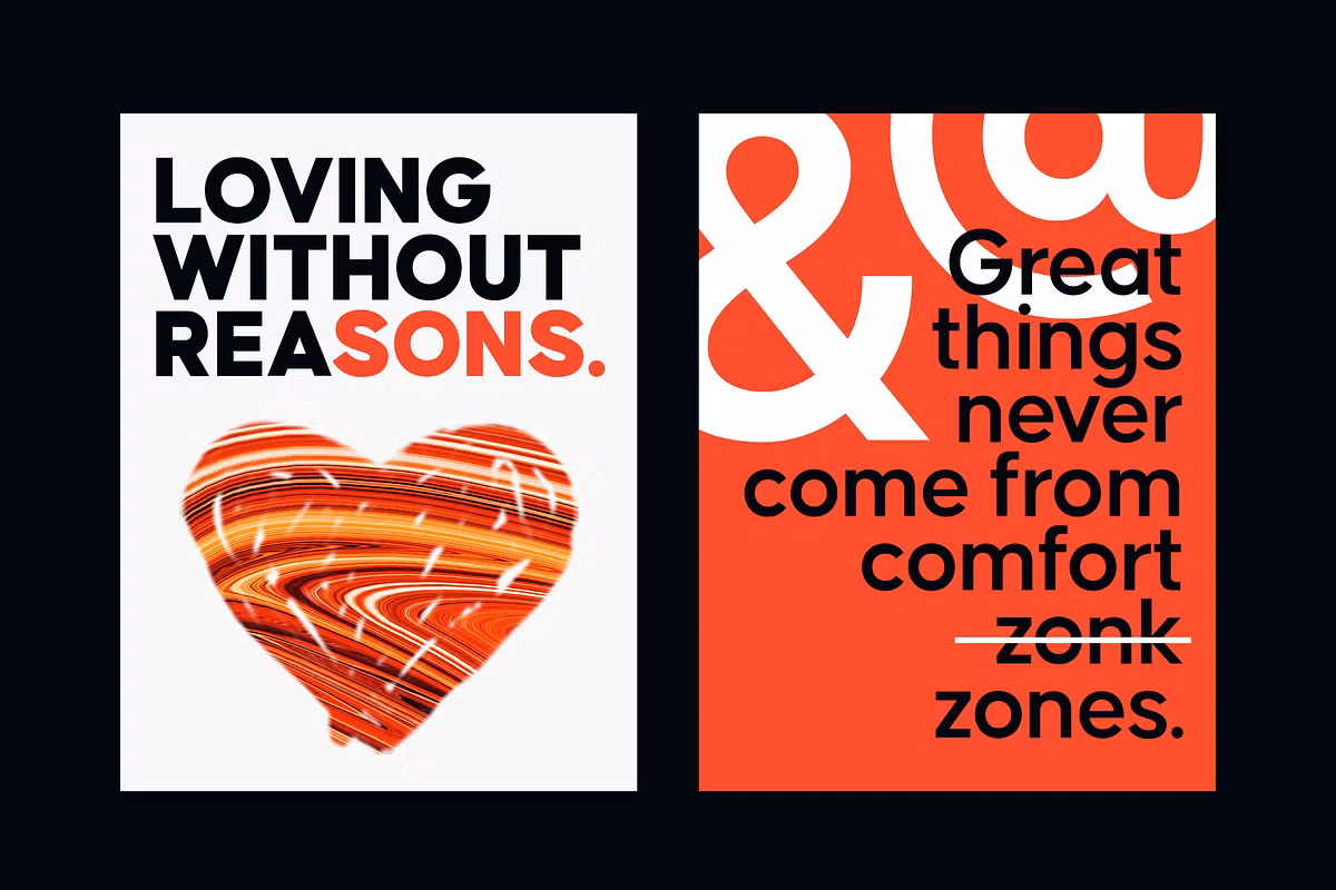 Different weights of Causten font