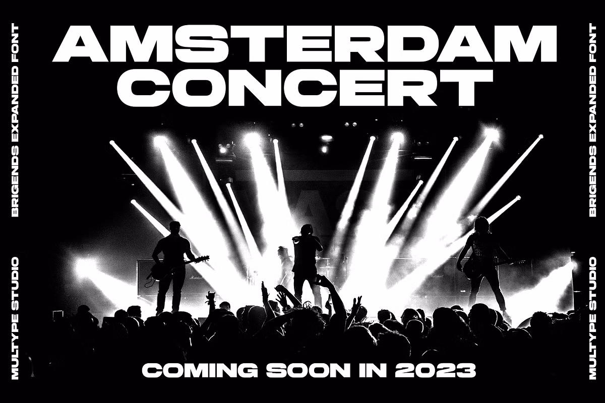 Brigends Expanded font displayed in various software