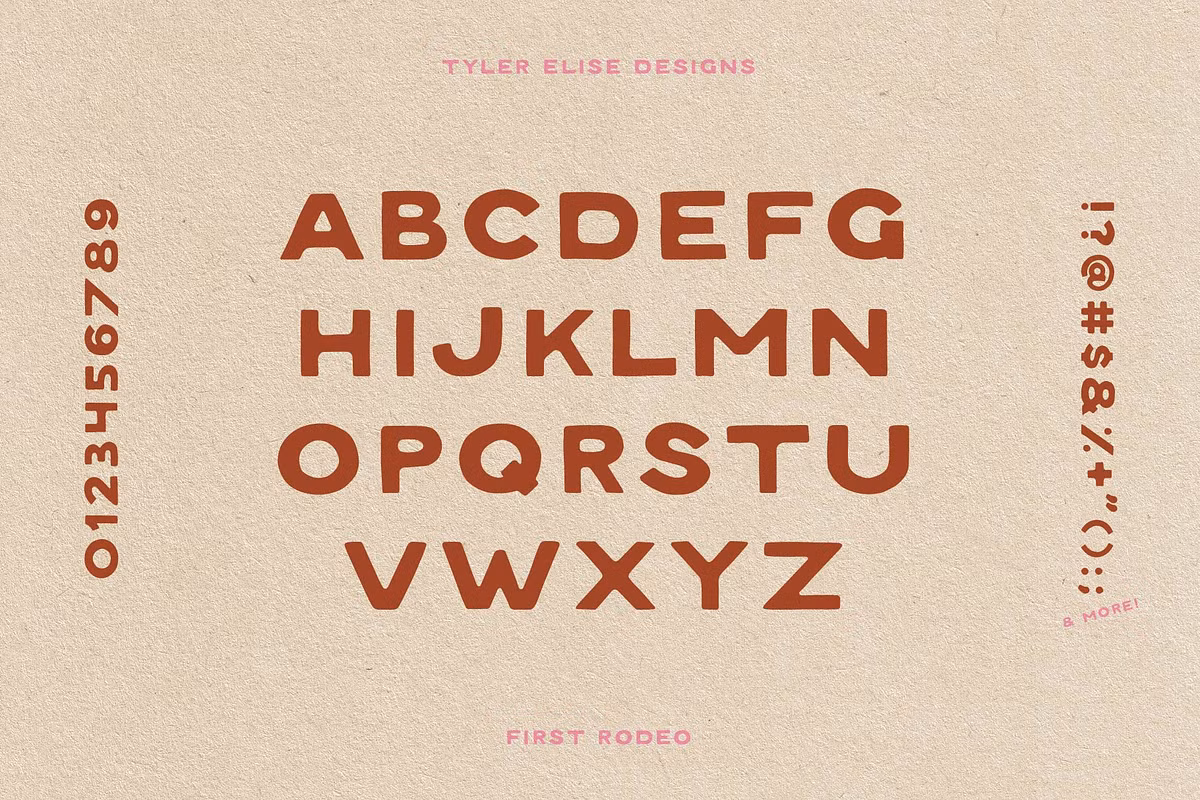 Example of FIRST RODEO font showcasing its unique style