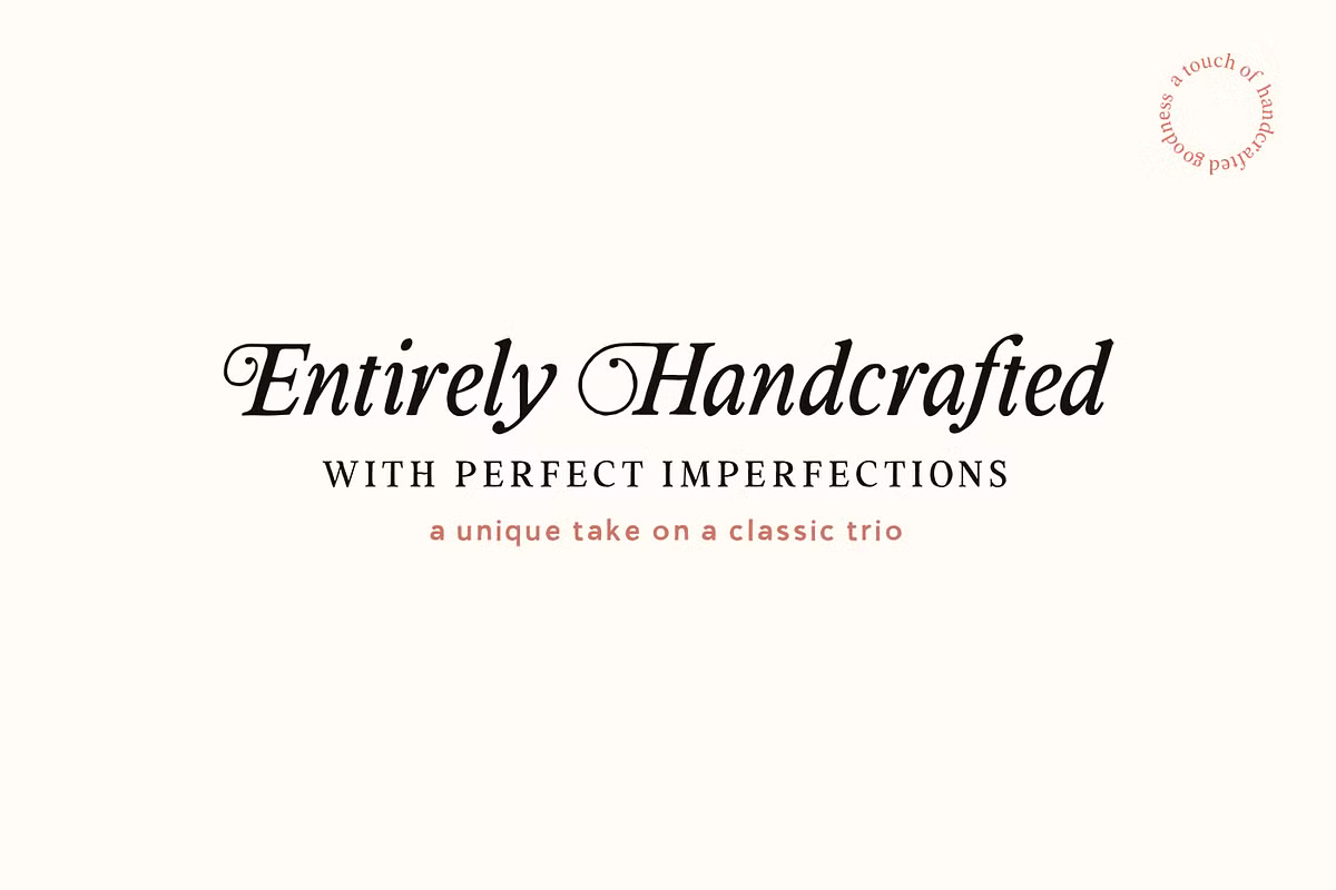 Display of Volume font trio showcasing three styles