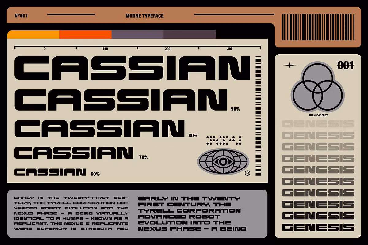 Character set of Morne Display Typeface