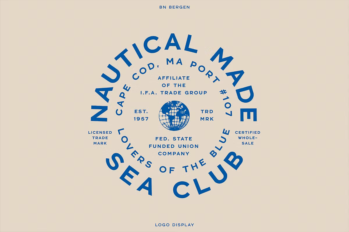 Geometric shapes of BN Bergen typeface