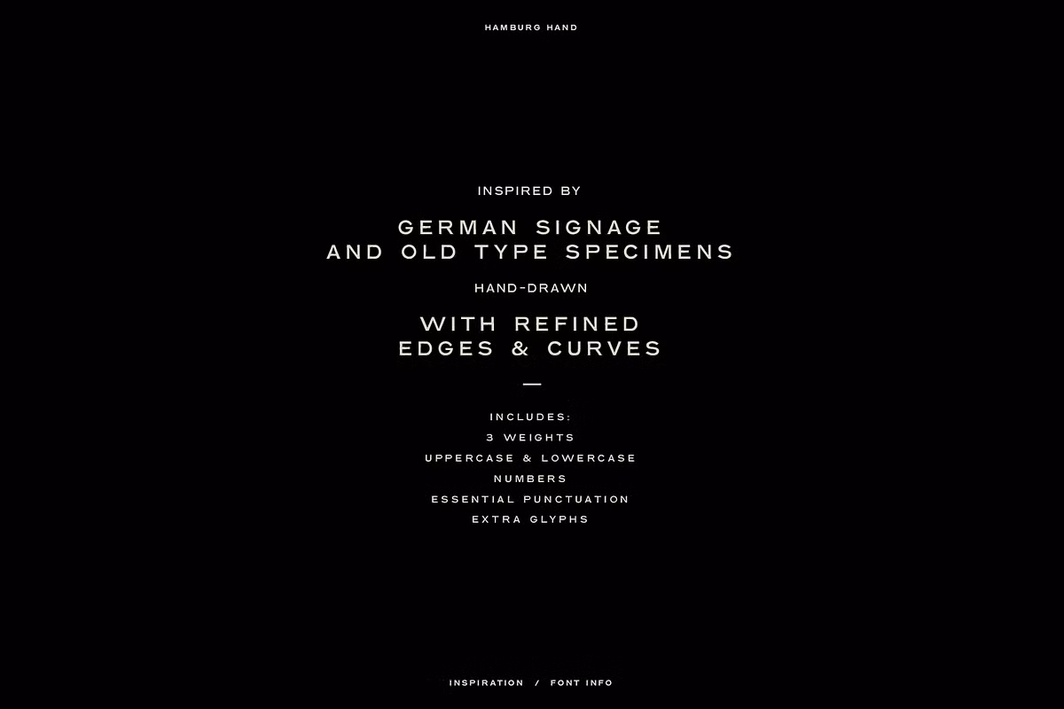 Example of Hamburg Hand font's character set