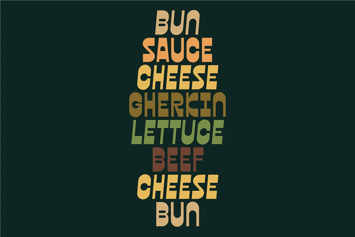 Example of Queso font in retro design