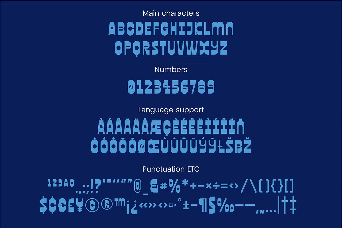 Examples of Queso font in social media graphics