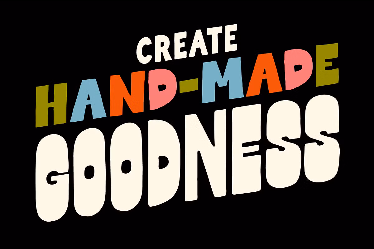 Showcasing different font styles from the Hand-lettering Kit