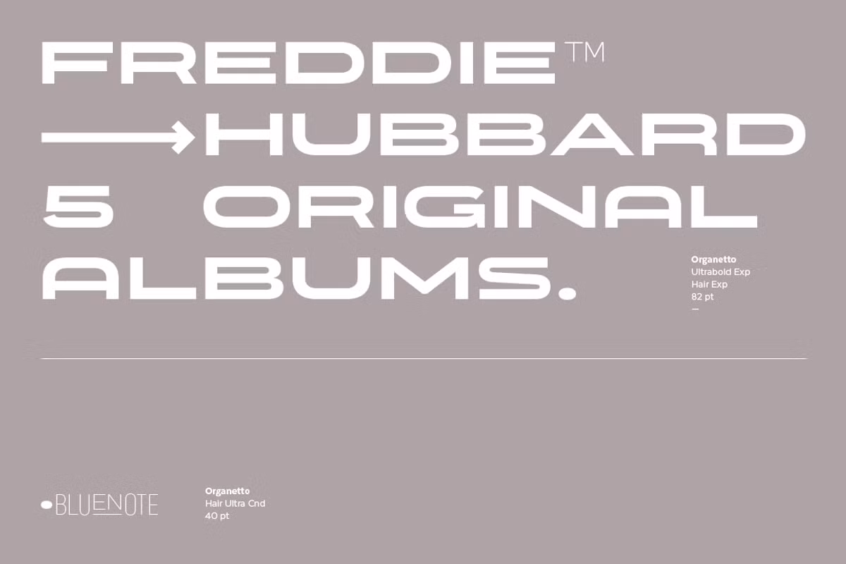 Organetto typeface design showcasing Art Deco influences