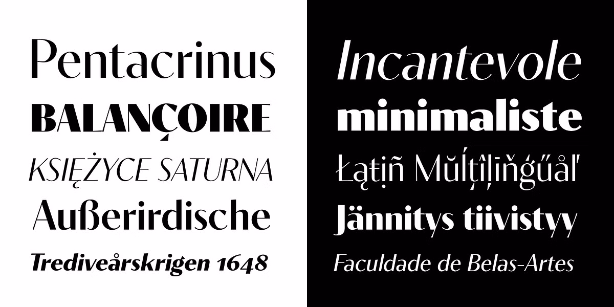 An elegant display of the Contralto font style