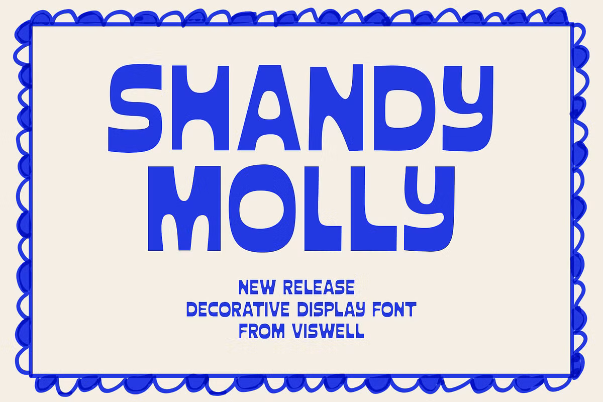 Example of Shandy Molly font in use