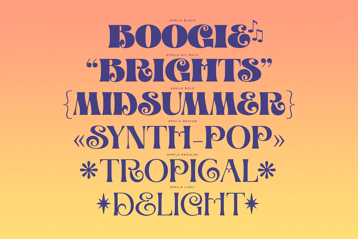 Colorful psychedelic-inspired font design