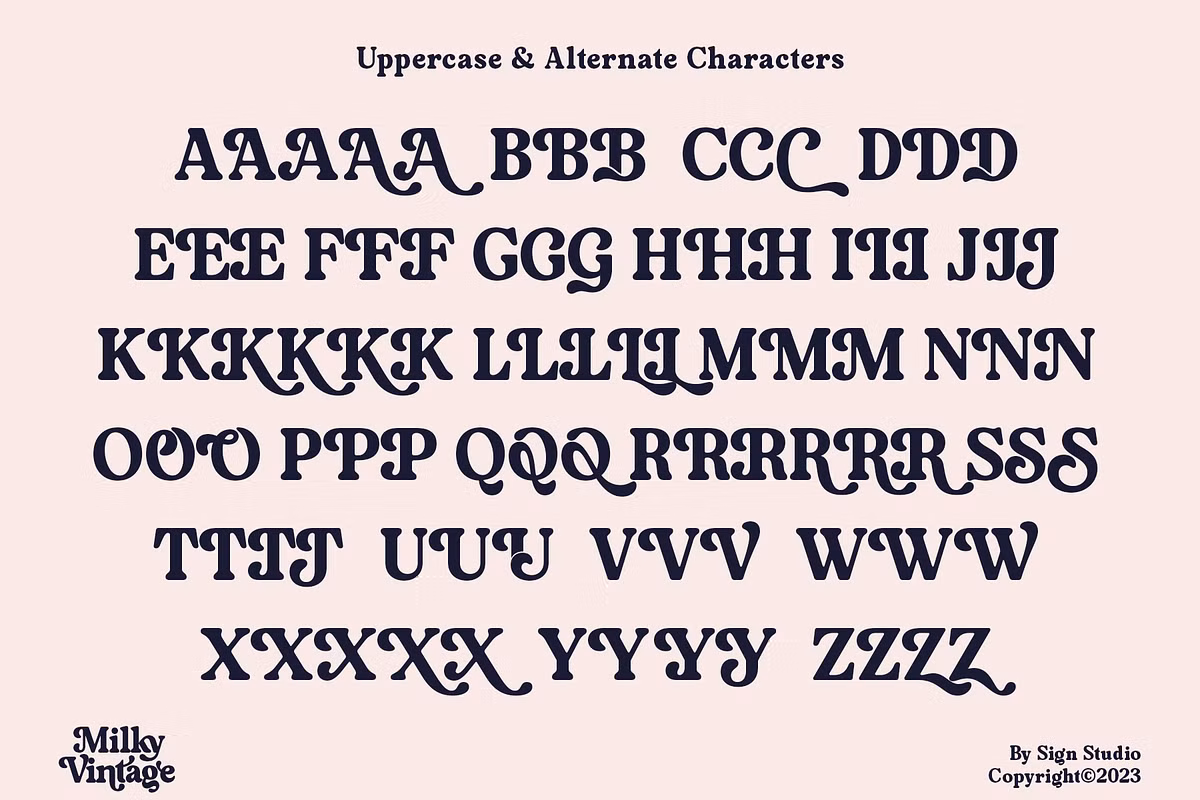 Example of Milky Vintage font in use