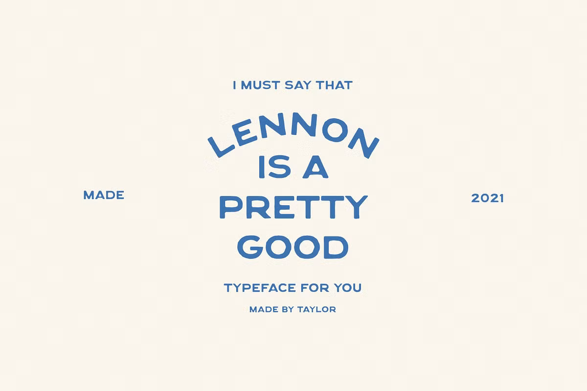 Lennon font display showcasing rounded edges