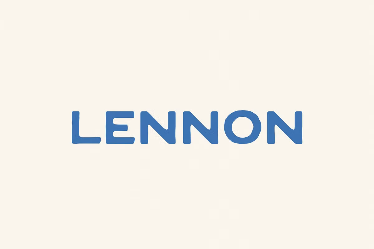 Examples of uppercase letters and numbers in Lennon font