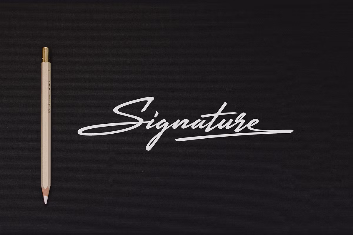 Character set of Active Handwritten Signature Font