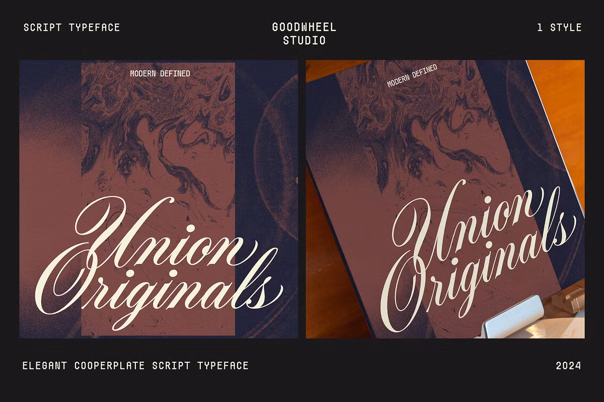 Character set example of Bantley Script font