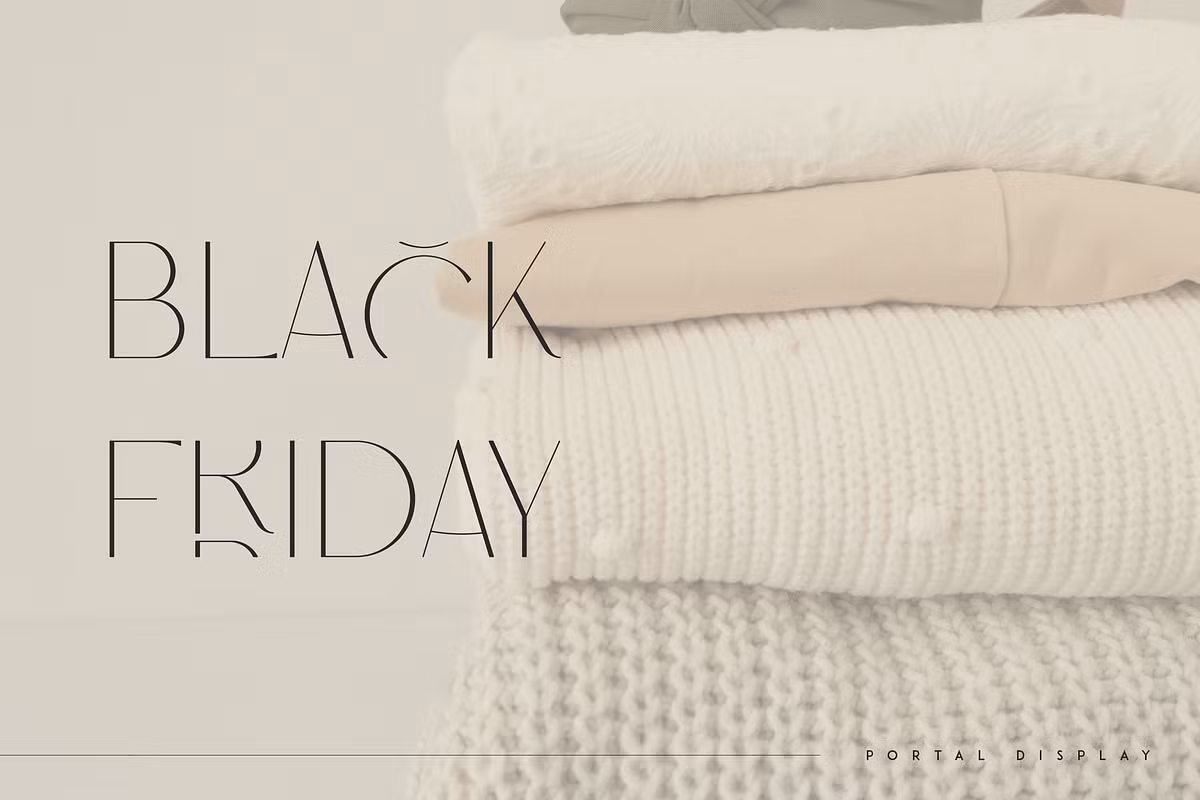 Stylish display of the Portal typeface in use