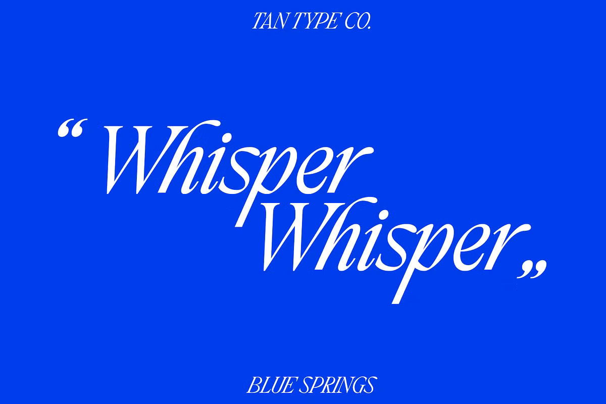 Typography showcasing TAN - BLUE SPRINGS font