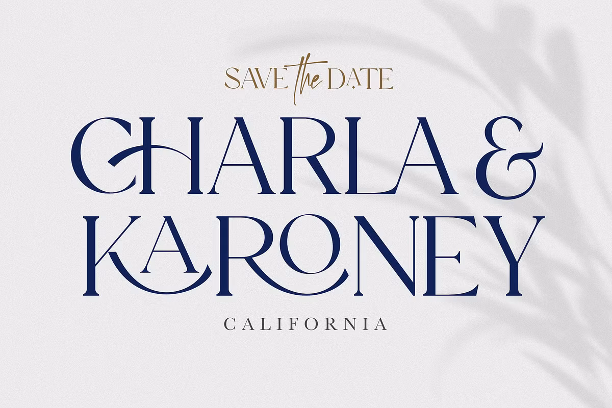 Sample design using Richard & Caroline font