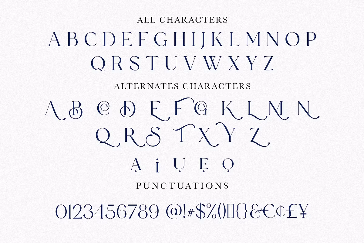 Different styles of Richard & Caroline font