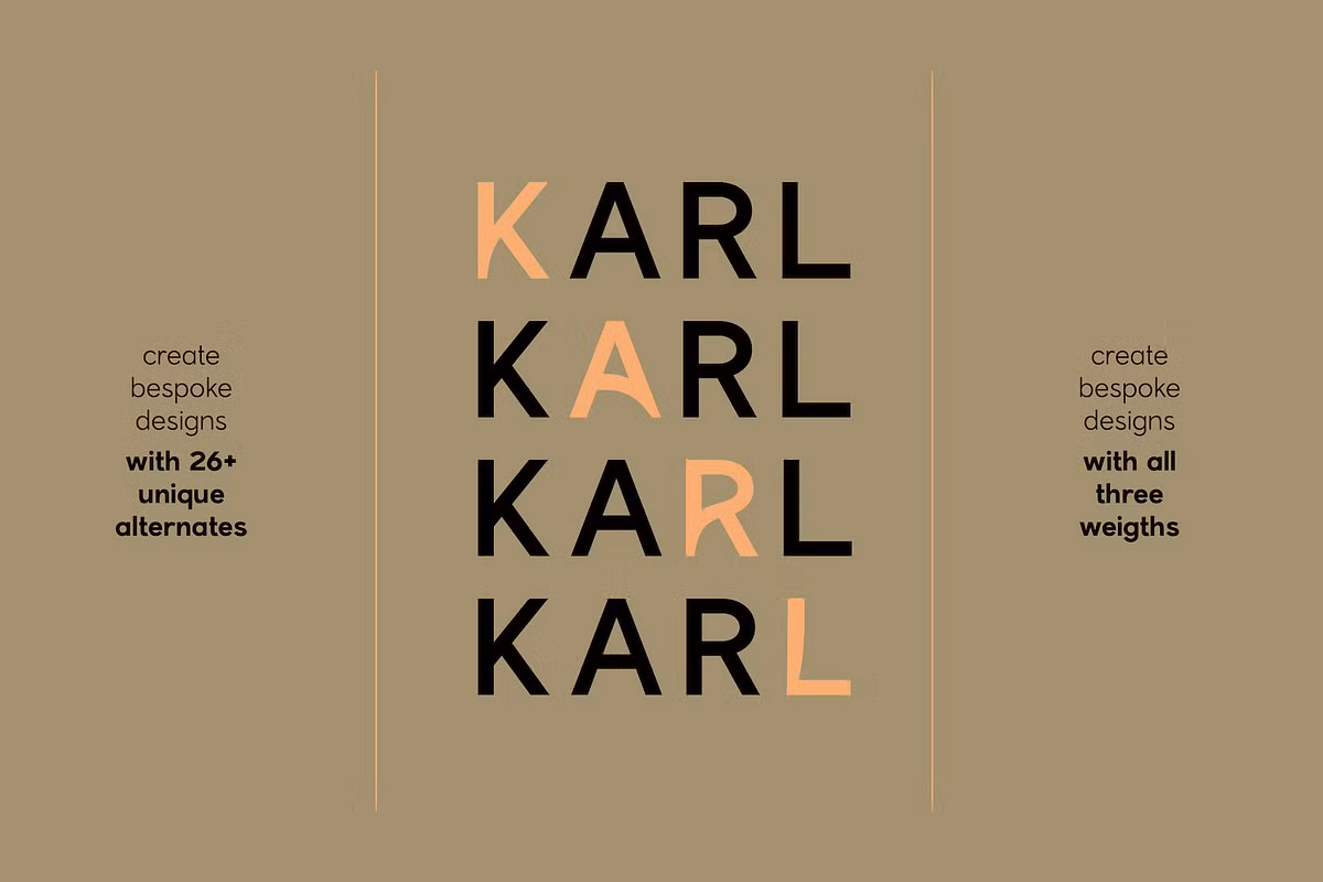 Preview of Karl typeface showcasing its clean design