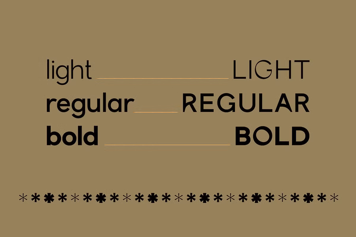 Visual representation of Karl typeface in various weights