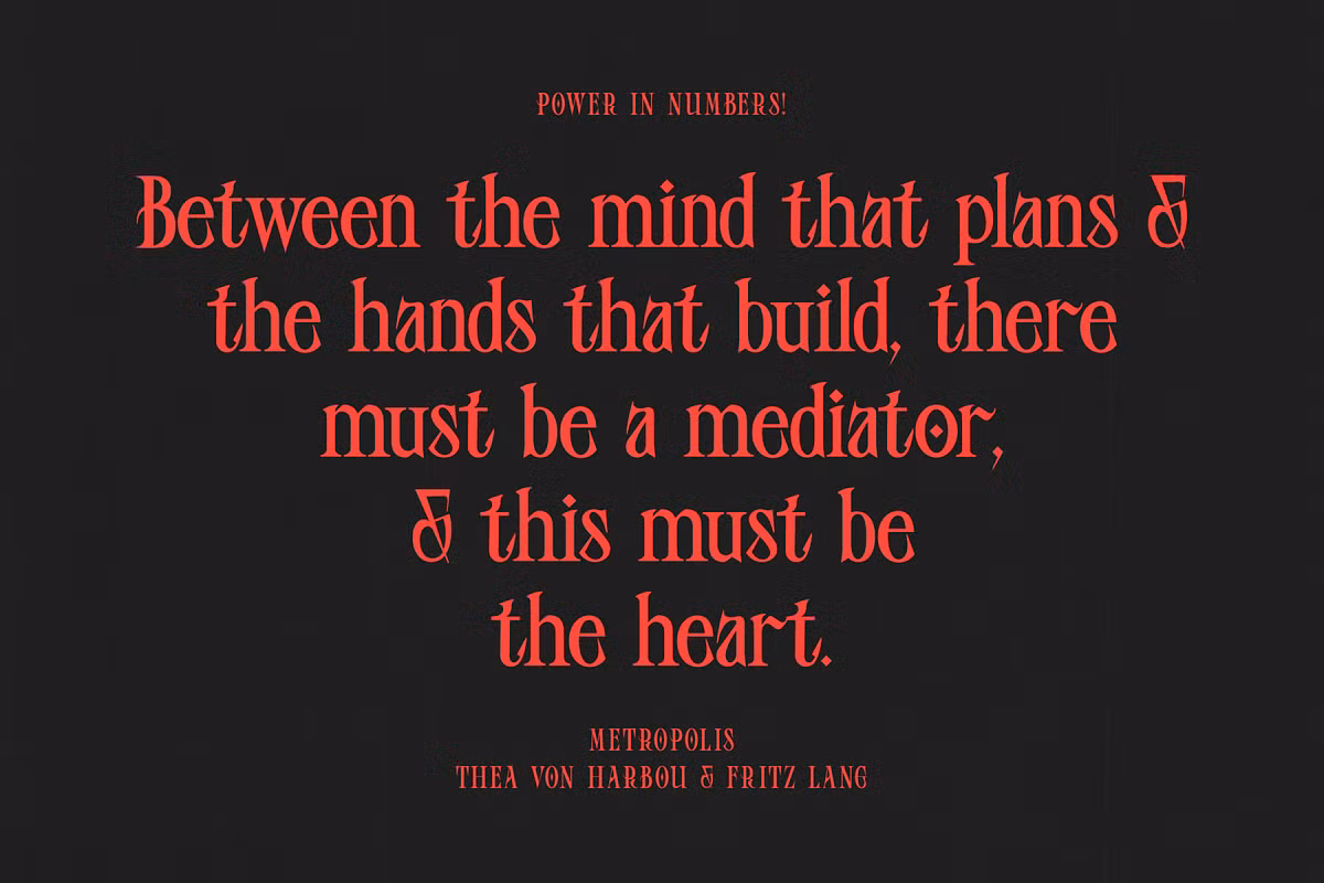 Preview of Baroness Beatrice font design