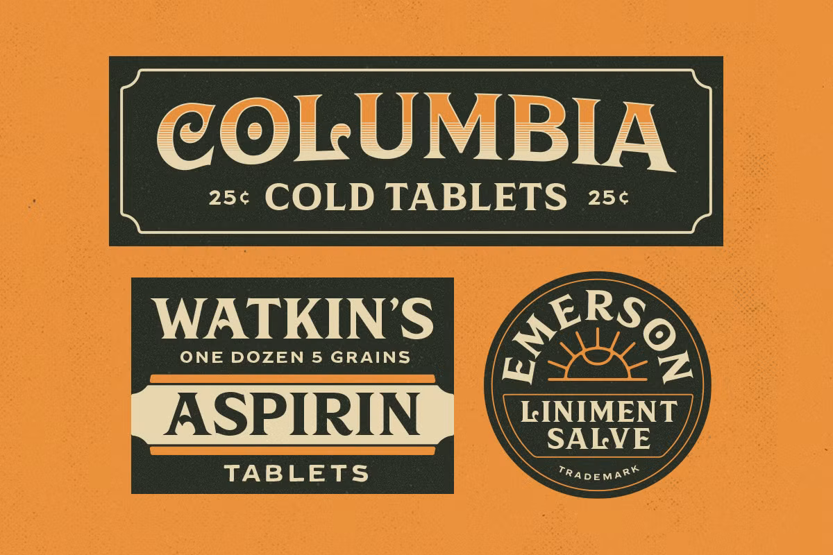 Vintage-inspired display typeface example