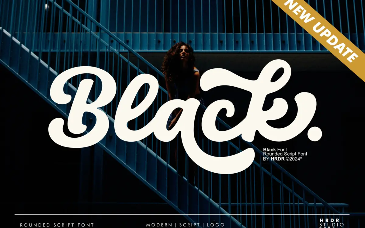 Black: a bold, rounded script for playful branding and headlines