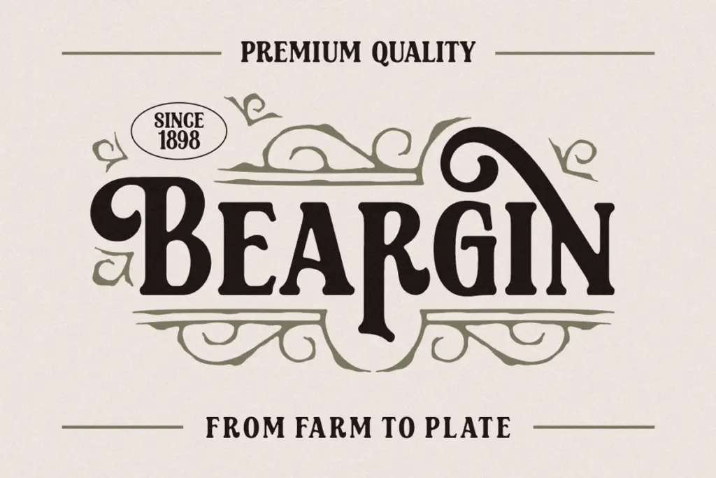 Shelten Font Vintage specimen — Design style