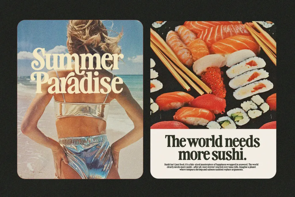 Heartbreak Eighties Retro Serif specimen — Design style