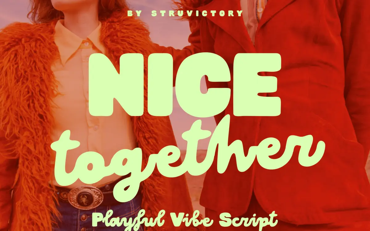 Nice Together: a chunky-caps and soft-script duo for casual branding