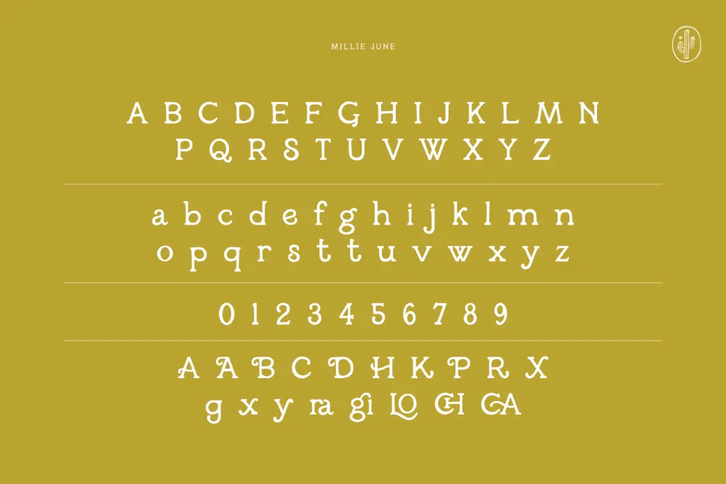 Millie June specimen — Design style