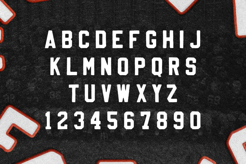 Vintage Varsity specimen — Design style