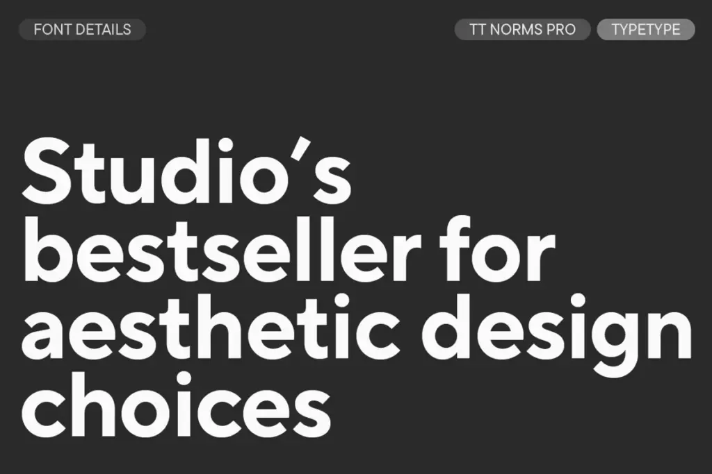 TT Norms Pro Basic specimen — Character set and features