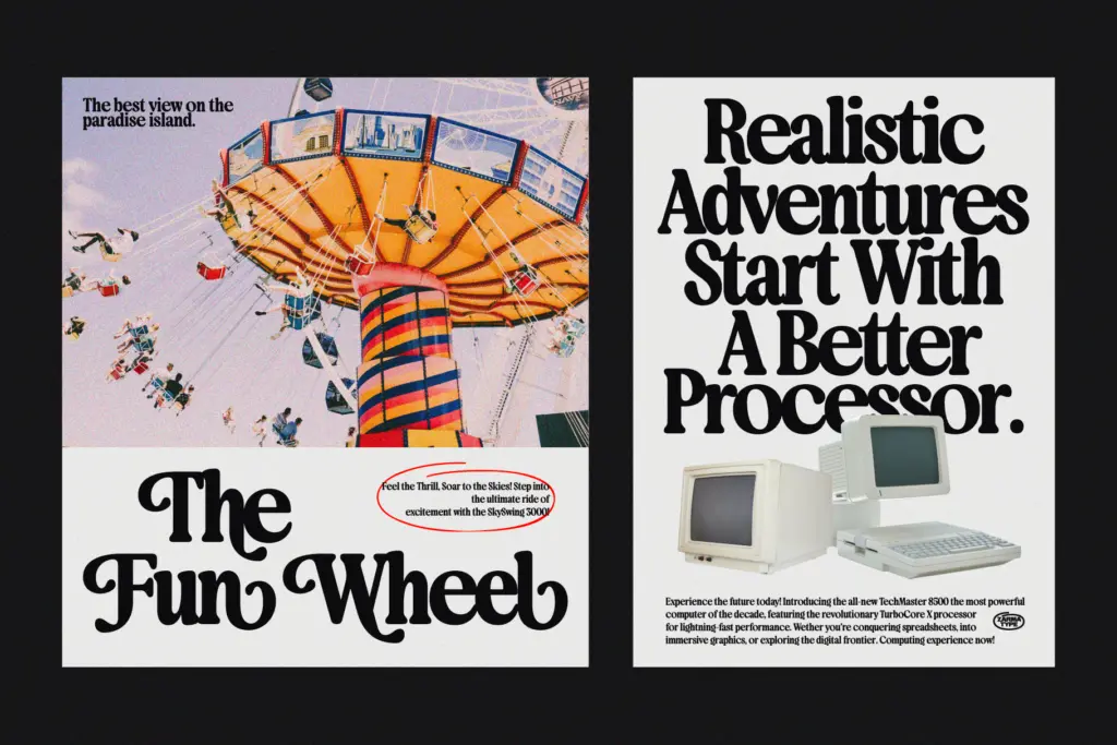 Bringbold Nineties specimen — Character set and features
